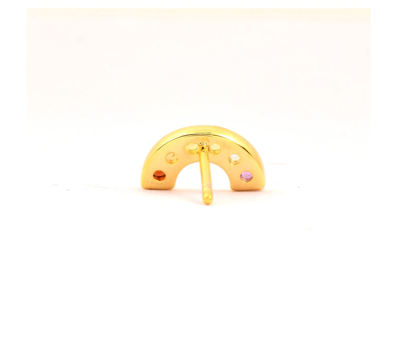 14k Gold Plated Multistone Stud Sterling Earrin gs — View 5