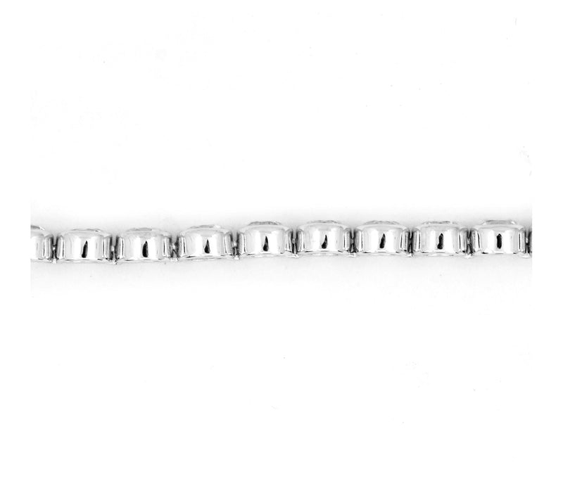 Sterling Silver Round Rock Crystal Tennis Brace let — View 4