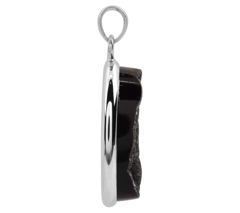 Sterling Silver Pendant w/ Drusy Black Chalcedony — View 6