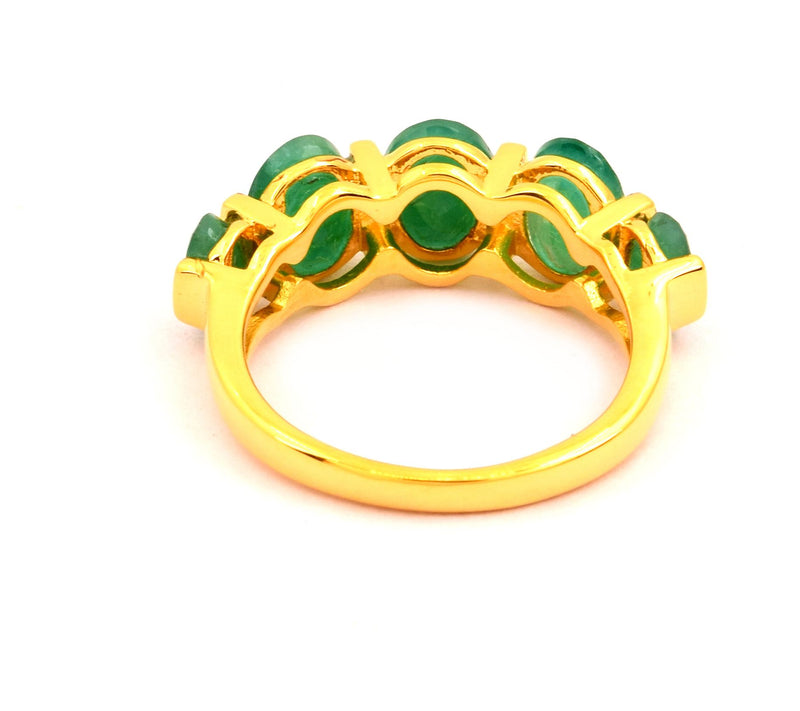 14k Yellow Gold Plated Sterling Silver Oval Emerald Ring — View 6