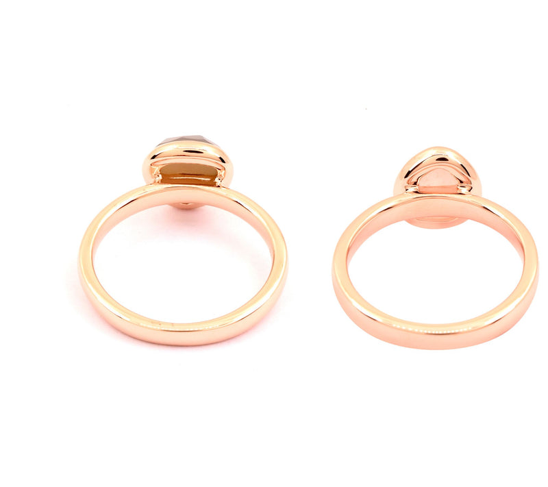 14k Rose Gold Plated Sterling Grey Chalcedony Q uartz Ring — View 4