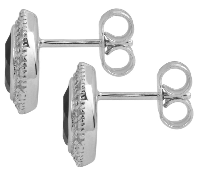 Sterling Silver Black Spinel & White Topaz Earrngs — View 5