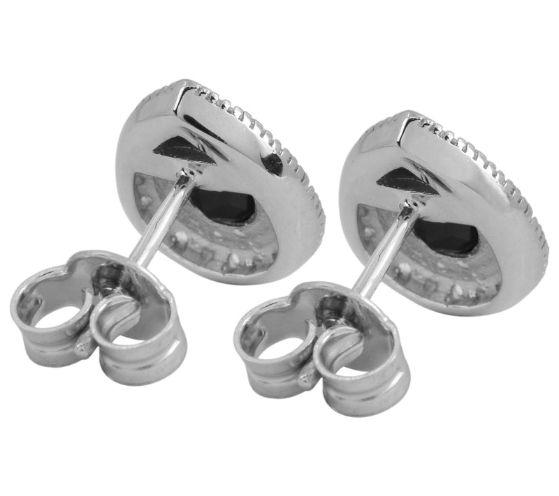 Sterling Silver Black Spinel & White Topaz Earrngs — View 4