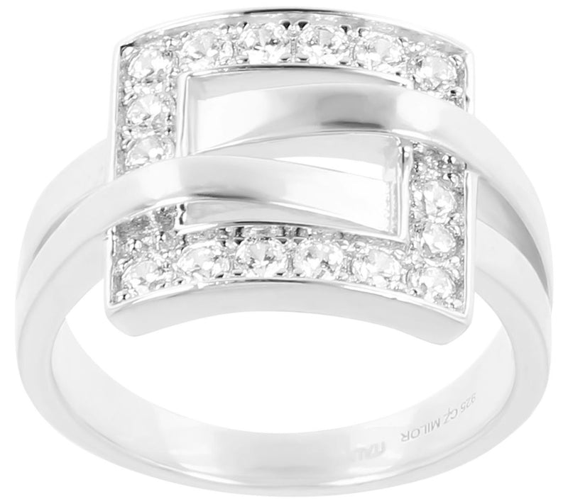 Diamonique 0.45 cttw Fancy Band Ring, Sterling — View 5