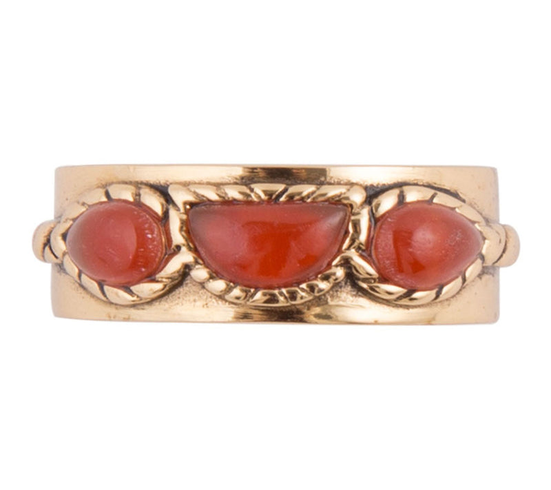 Barse Artisan Crafted Genuine Carnelian Band Ring — View 2