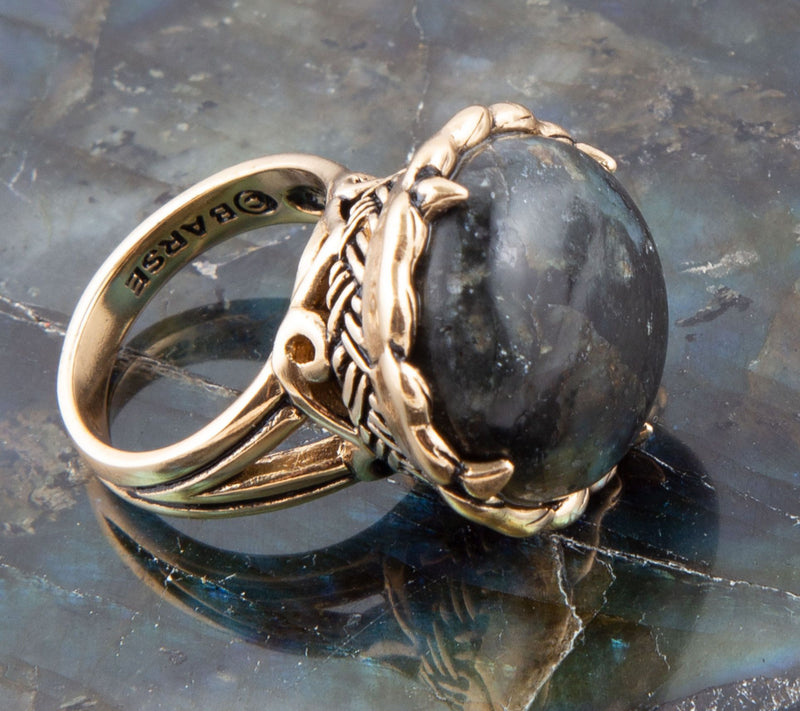 Barse Artisan Crafted Genuine Labradorite Cocktil Ring — View 3