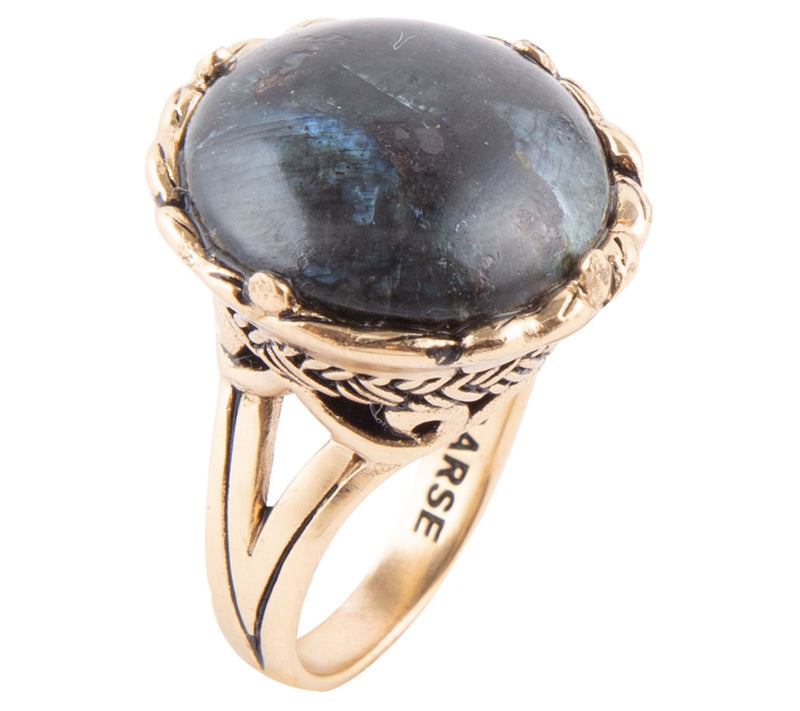 Barse Artisan Crafted Genuine Labradorite Cocktil Ring — Main view