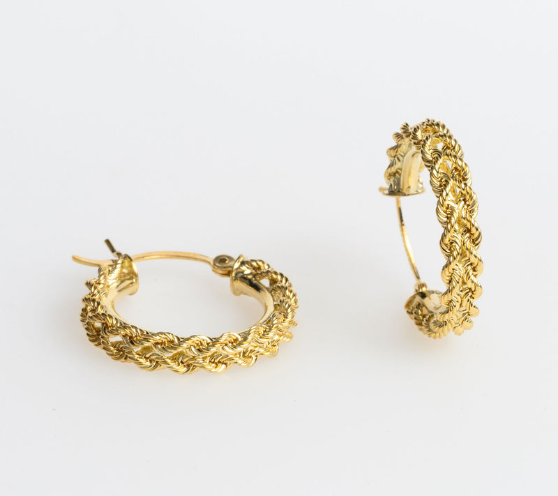 Alkeme 10K Gold Rope Chain Hoop Earrings - Meta — Main view
