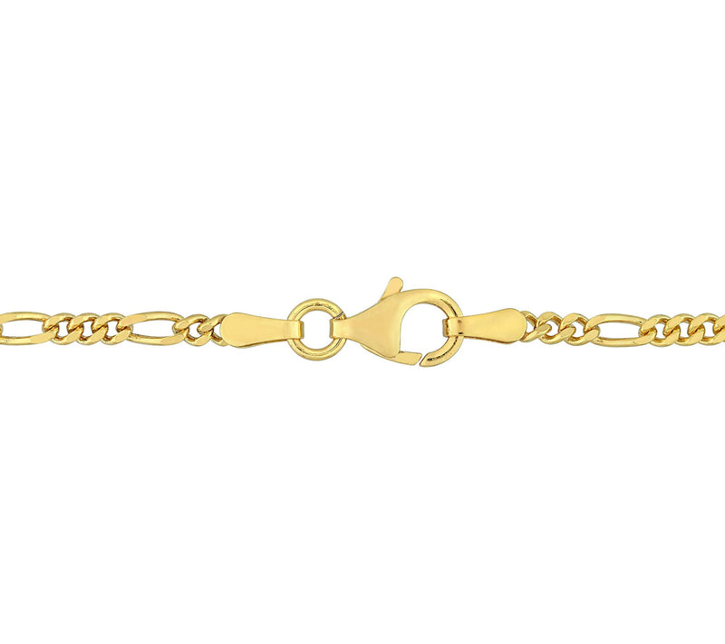 9" Diamond Cut Figaro Chain Anklet, Sterling — View 4