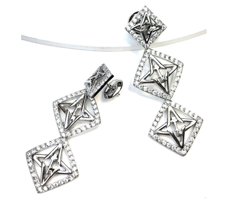 Valencia Key Trinity Dangle Earrings — View 7