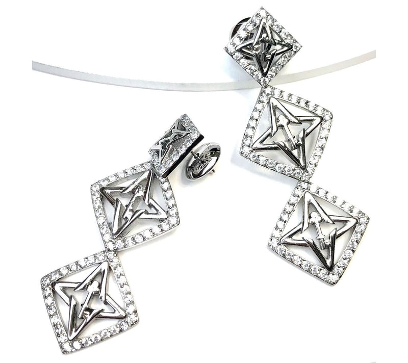 Valencia Key Trinity Dangle Earrings — View 5