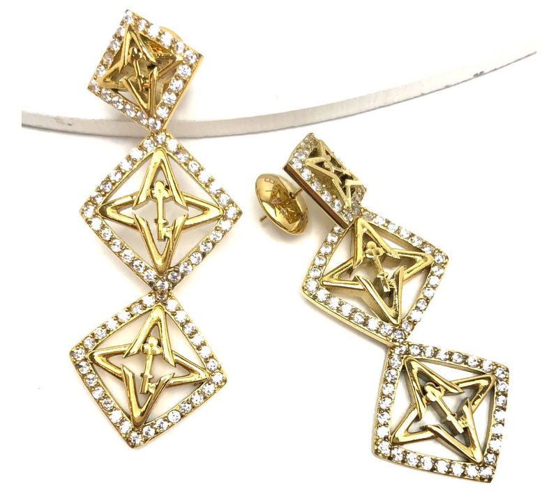 Valencia Key Trinity Dangle Earrings — Main view