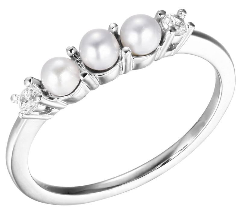 Diamonique Sterling Silver Cultured Freshwaterearl Band — Main view