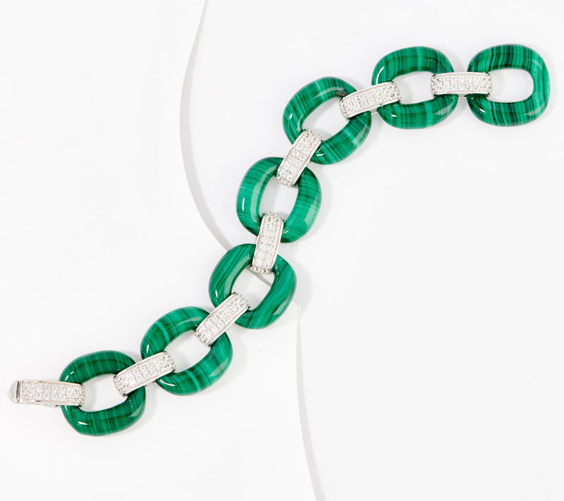 Affinity Gems Opaque Gemstone & White Zircon Link Bracelet, Sterling Silver — View 7