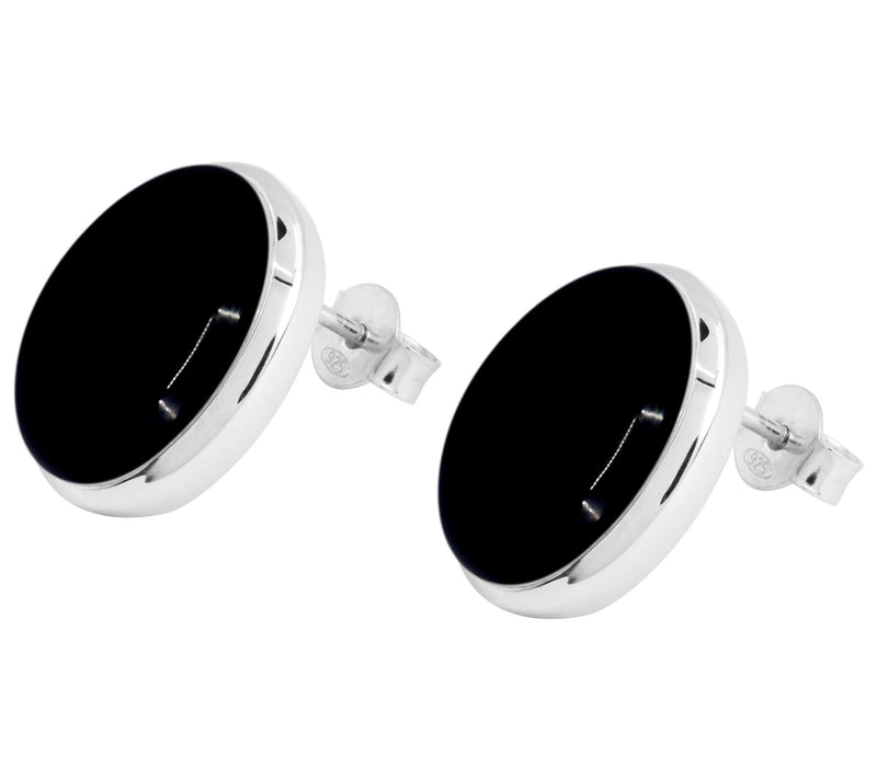 Affinity Gems Black C. Chalcedony Sterling Stud Earrings — View 3