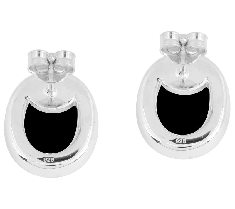 Affinity Gems Black C. Chalcedony Sterling Stud Earrings — View 6