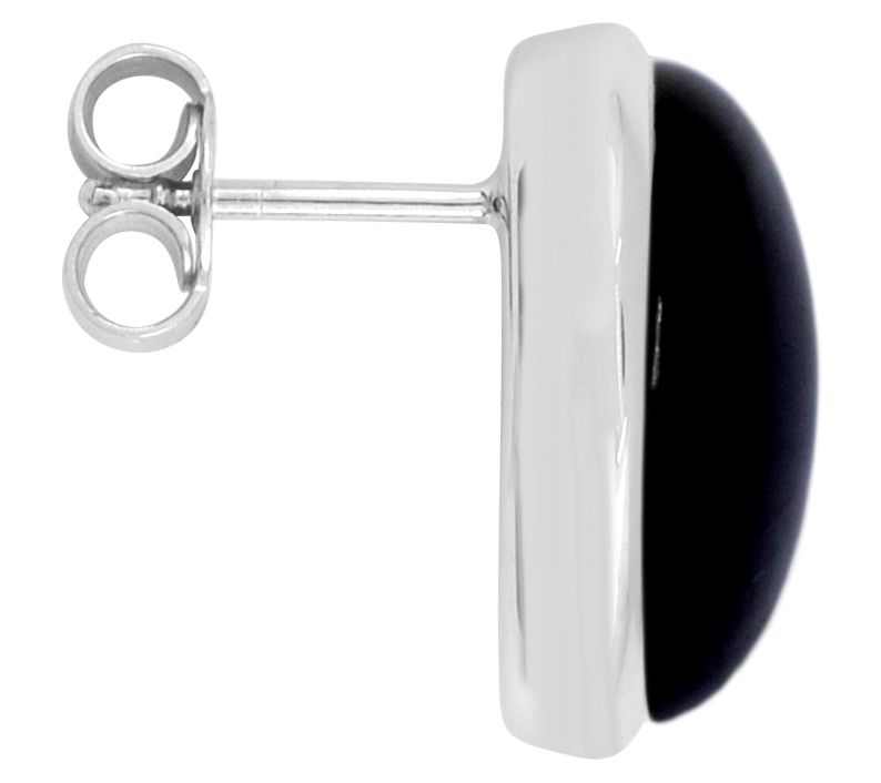Affinity Gems Black C. Chalcedony Sterling Stud Earrings — View 7