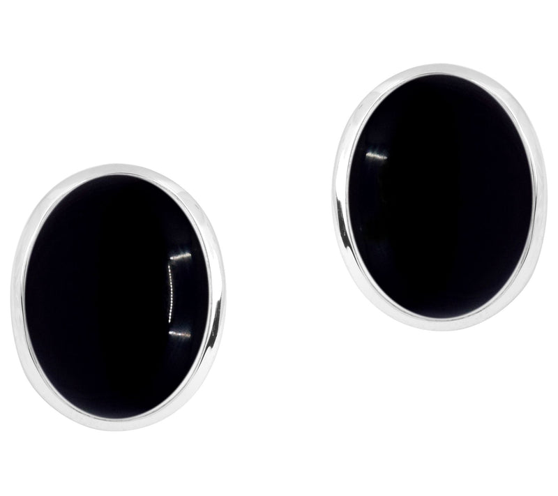 Affinity Gems Black C. Chalcedony Sterling Stud Earrings — View 5