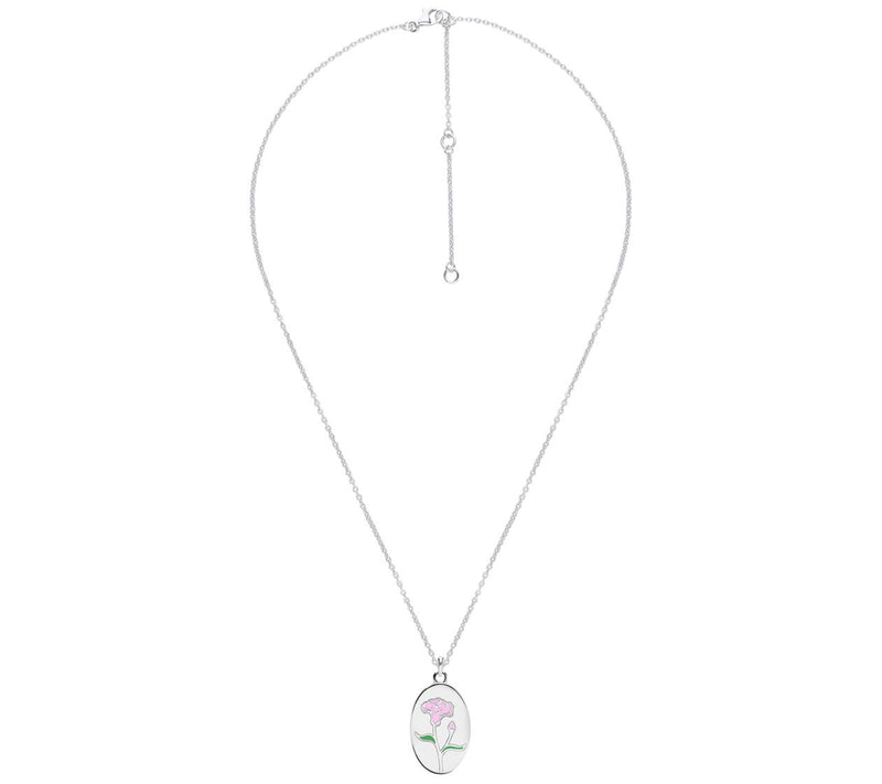 Ariva Sterling Silver Birth Flower Pendant with Chain — View 3