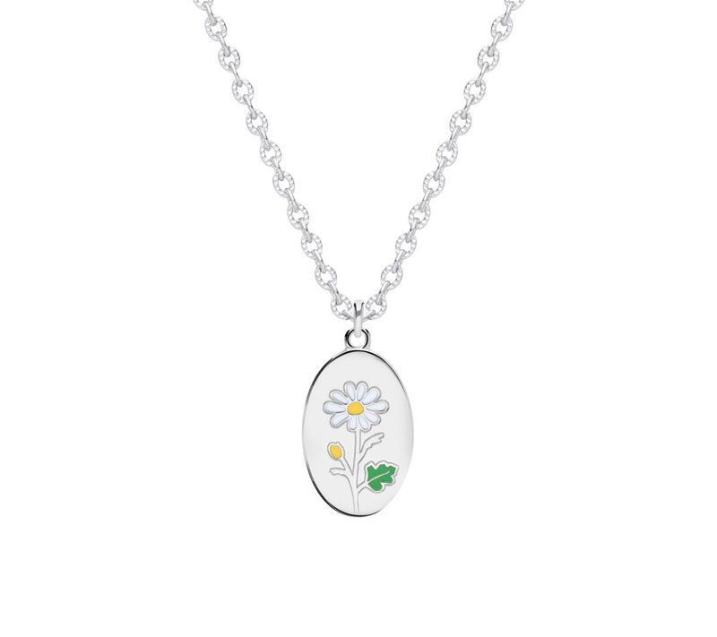 Ariva Sterling Silver Birth Flower Pendant with Chain — Main view