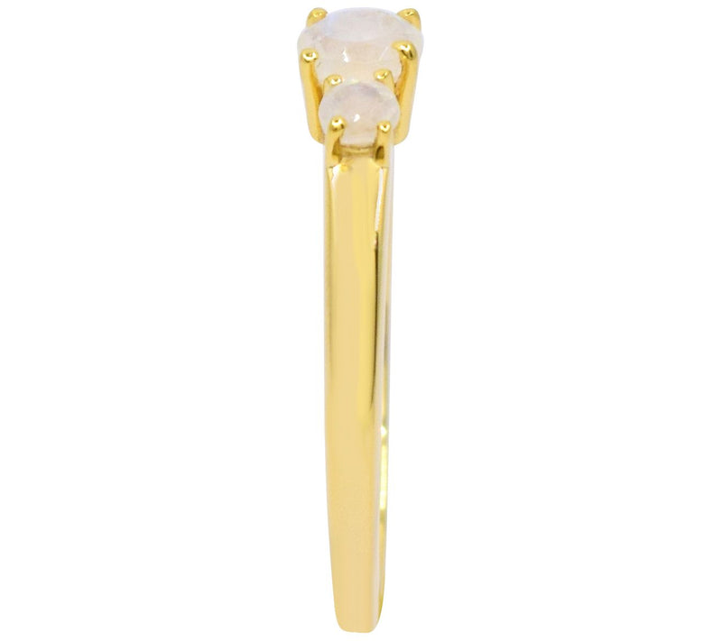 Affinity Gems Gold Plated Sterling Rainbow Moontone Ring — View 7