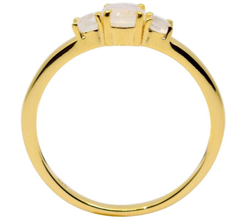 Affinity Gems Gold Plated Sterling Rainbow Moontone Ring — View 6