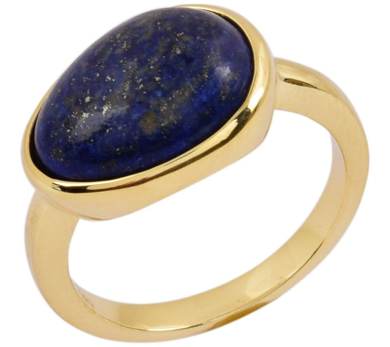 Affinity Gems Gold Plated Sterling Silver Lapis Lazuli Ring — View 3