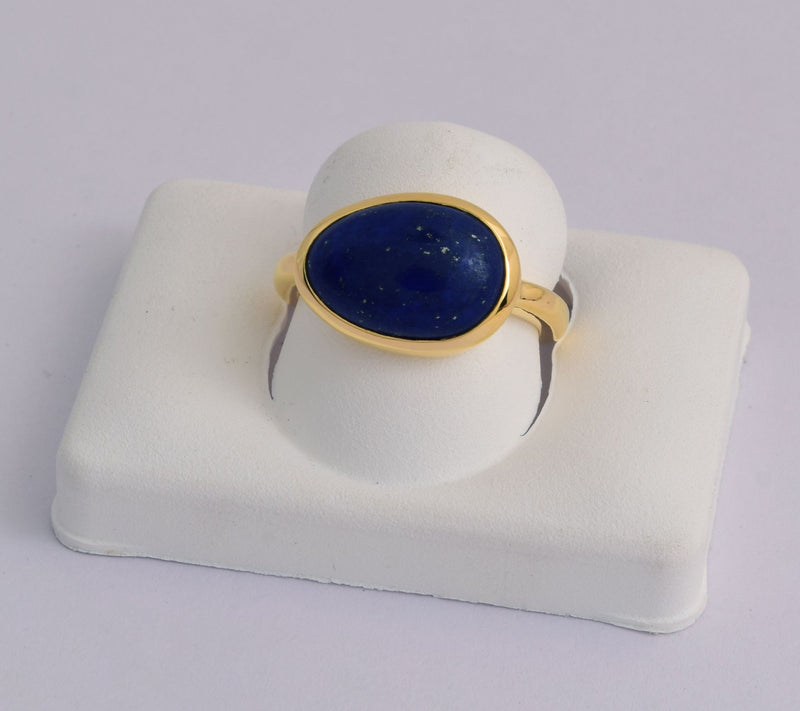 Affinity Gems Gold Plated Sterling Silver Lapis Lazuli Ring — View 4