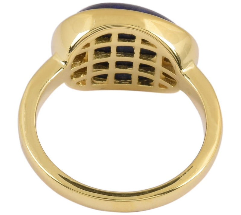 Affinity Gems Gold Plated Sterling Silver Lapis Lazuli Ring — View 5