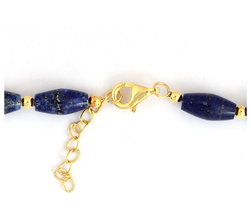 Affinity Gems Sterling Silver Lapis Lazuli Beaded Necklace — View 7