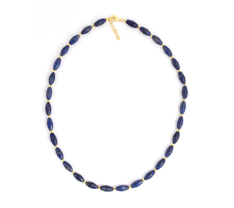Affinity Gems Sterling Silver Lapis Lazuli Beaded Necklace — View 3