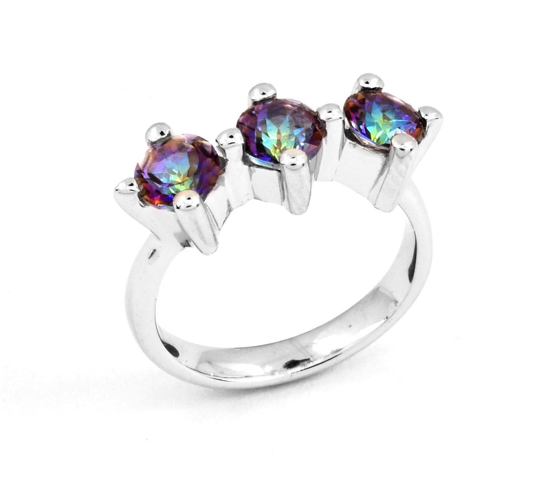 Affinity Gems Sterling Silver Blue Coated Quartz Ring — Main view