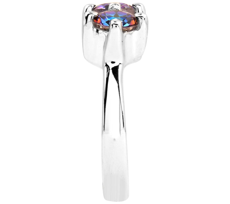 Affinity Gems Sterling Silver Blue Coated Quartz Ring — View 7