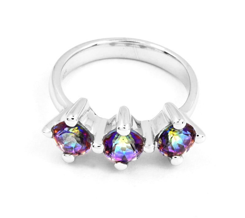 Affinity Gems Sterling Silver Blue Coated Quartz Ring — View 4