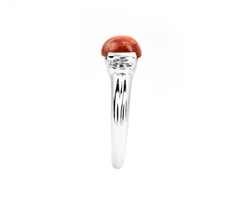 Affinity Gems Sterling Silver Sun Stone & WhiteTopaz Ring — View 8