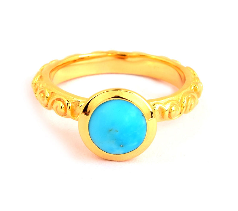 Affinity Gems Sterling Silver Turquoise Bezel Set Ring — View 4