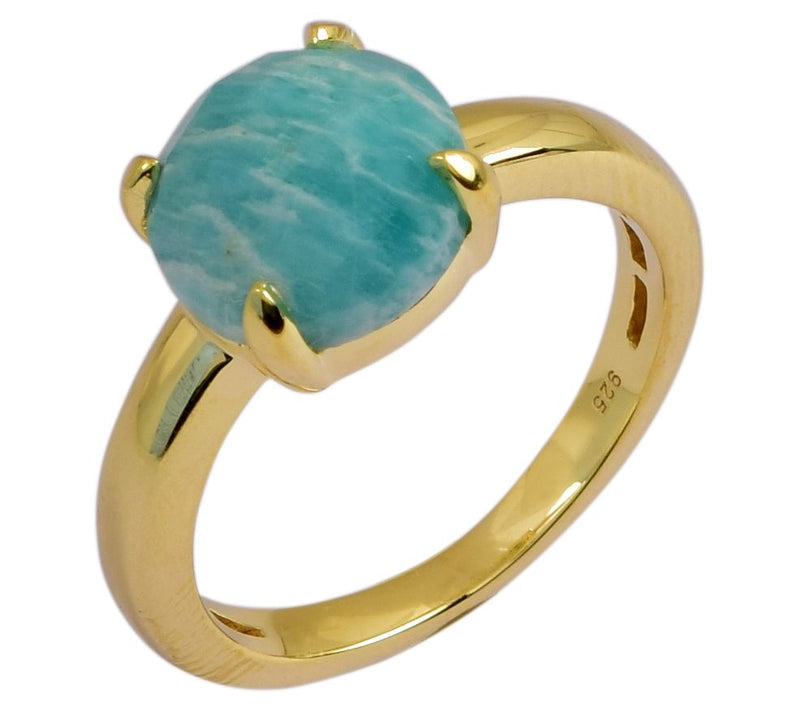 Affinity Gems 14K Gold-Plated Sterling Silver Amazonite Ring — Main view