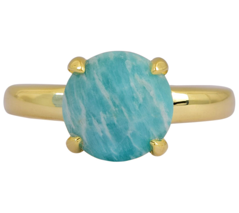 Affinity Gems 14K Gold-Plated Sterling Silver Amazonite Ring — View 4
