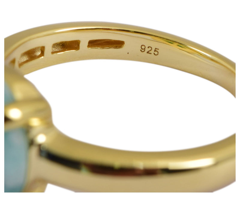 Affinity Gems 14K Gold-Plated Sterling Silver Amazonite Ring — View 6