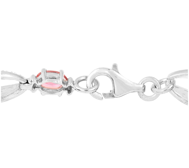Affinity Gems Sterling Silver Pink Tourmaline Oal Bracelet — View 8