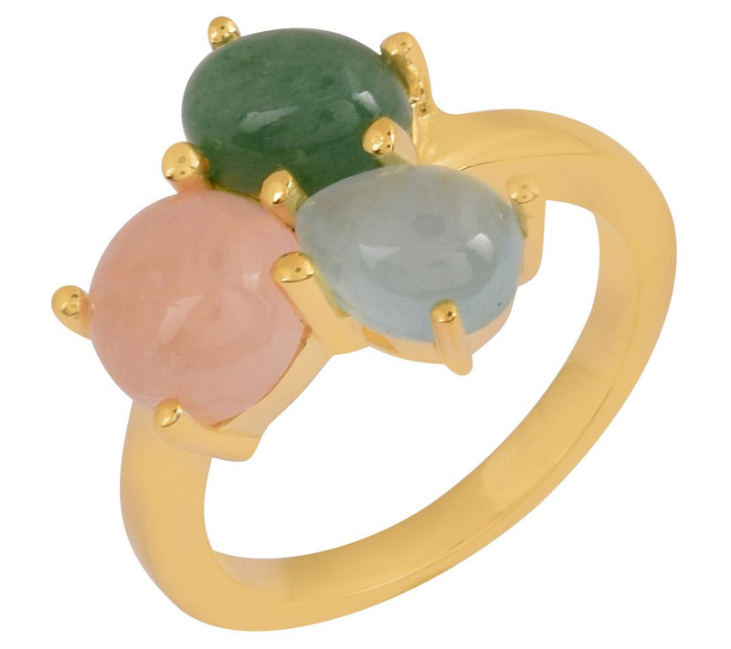 Affinity Gems 14K Gold-Plated Sterling Silver Multi-Stone Ring — View 3
