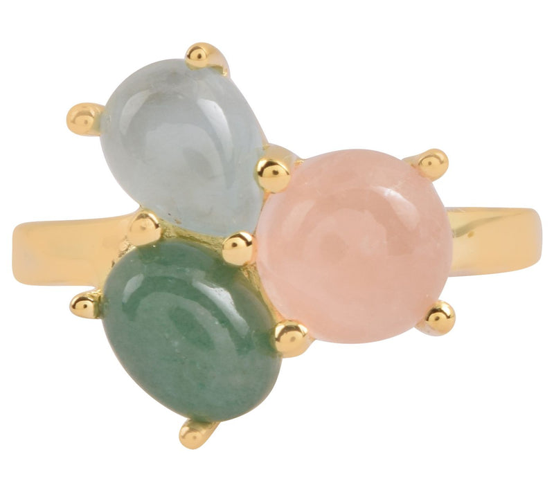 Affinity Gems 14K Gold-Plated Sterling Silver Multi-Stone Ring — View 4