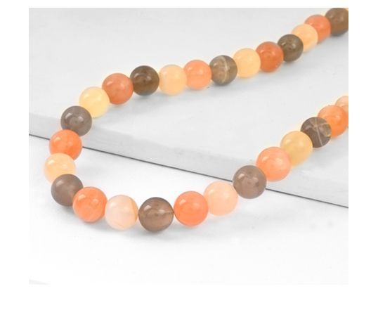 Affinity Gems Sterling Silver Moonstone Beaded Necklace — View 3