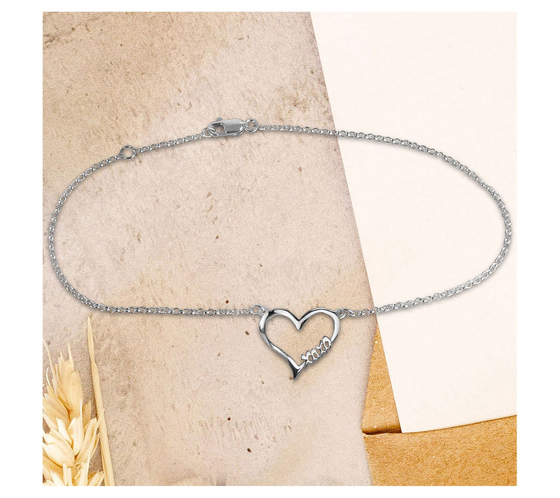 Open Heart "Hugs And Kisses" Sterling Silver — View 4