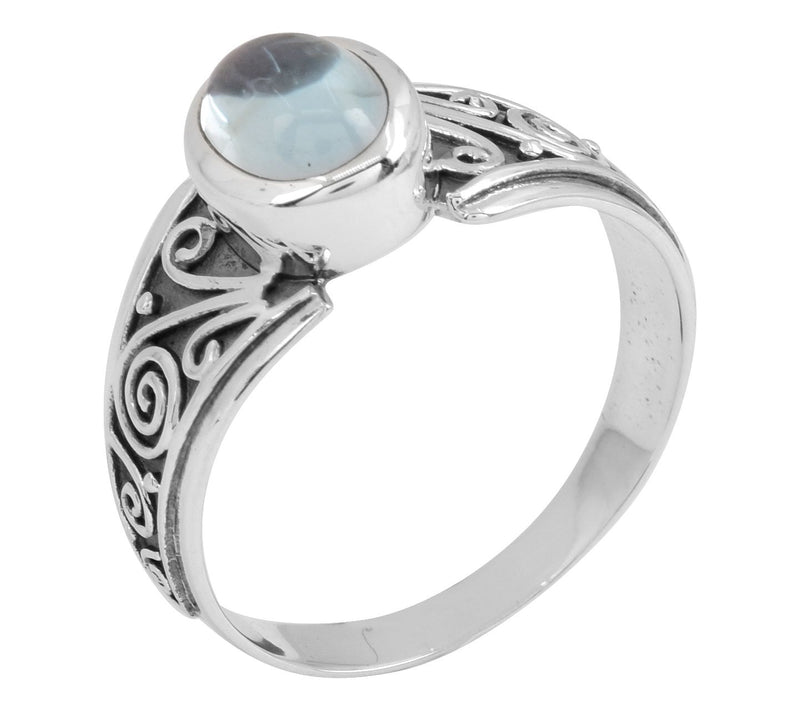 Artisan Crafted Sterling Silver Blue Topaz Bezel Set Ring — View 3