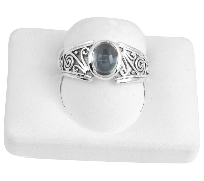 Artisan Crafted Sterling Silver Blue Topaz Bezel Set Ring — View 8
