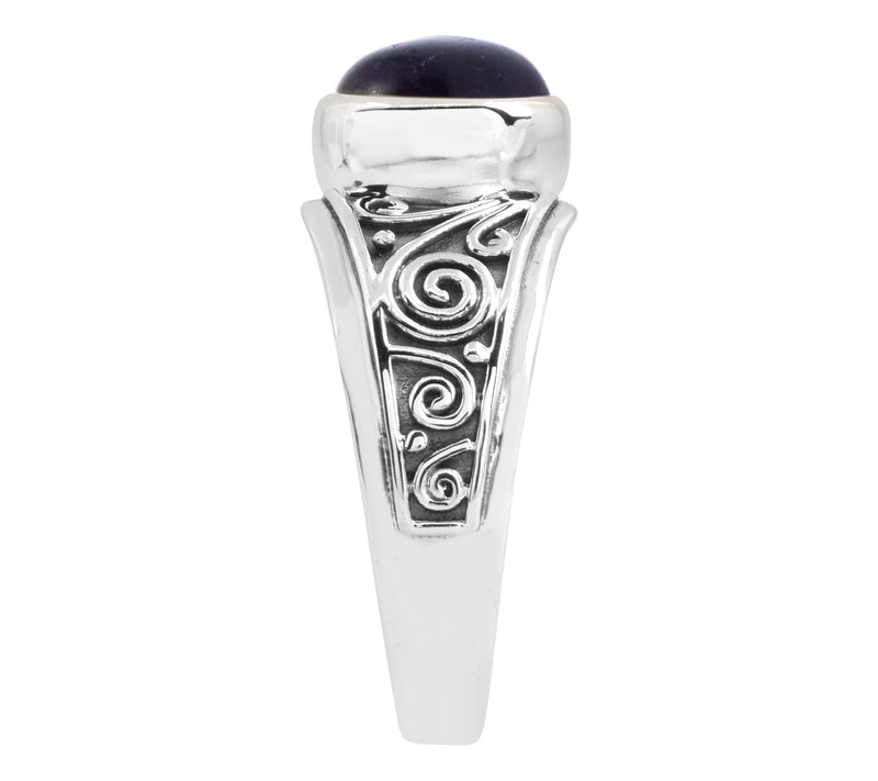 Artisan Crafted Sterling Silver Amethyst Bezel et Ring — View 5