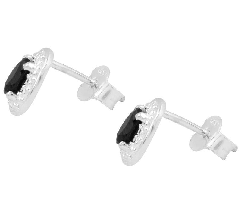 Affinity Gems Sterling Silver Black Spinel StudEarrings — View 5