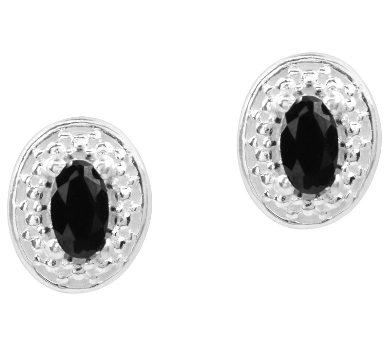 Affinity Gems Sterling Silver Black Spinel StudEarrings — View 4