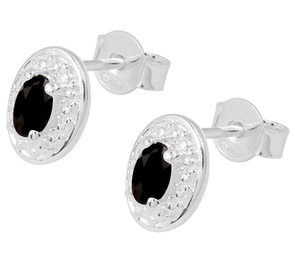 Affinity Gems Sterling Silver Black Spinel StudEarrings
